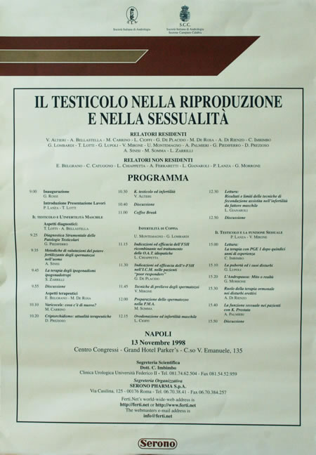 Il testicolo nella riproduzione e nella sessualit&agrave;